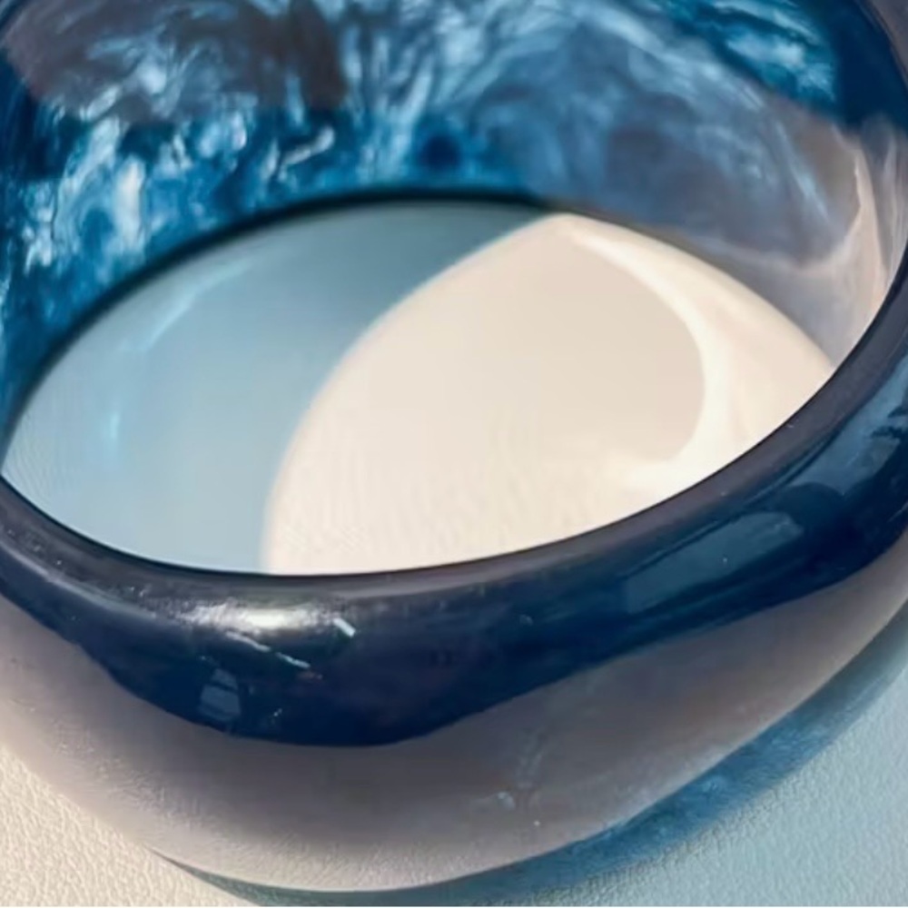Elegant Blue Glass Art Piece